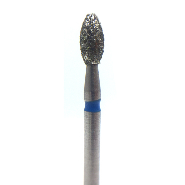 Бор алмазный 833, яйцевидный, D=2.1 мм, L=4.1 мм, FG, синий - фото 0